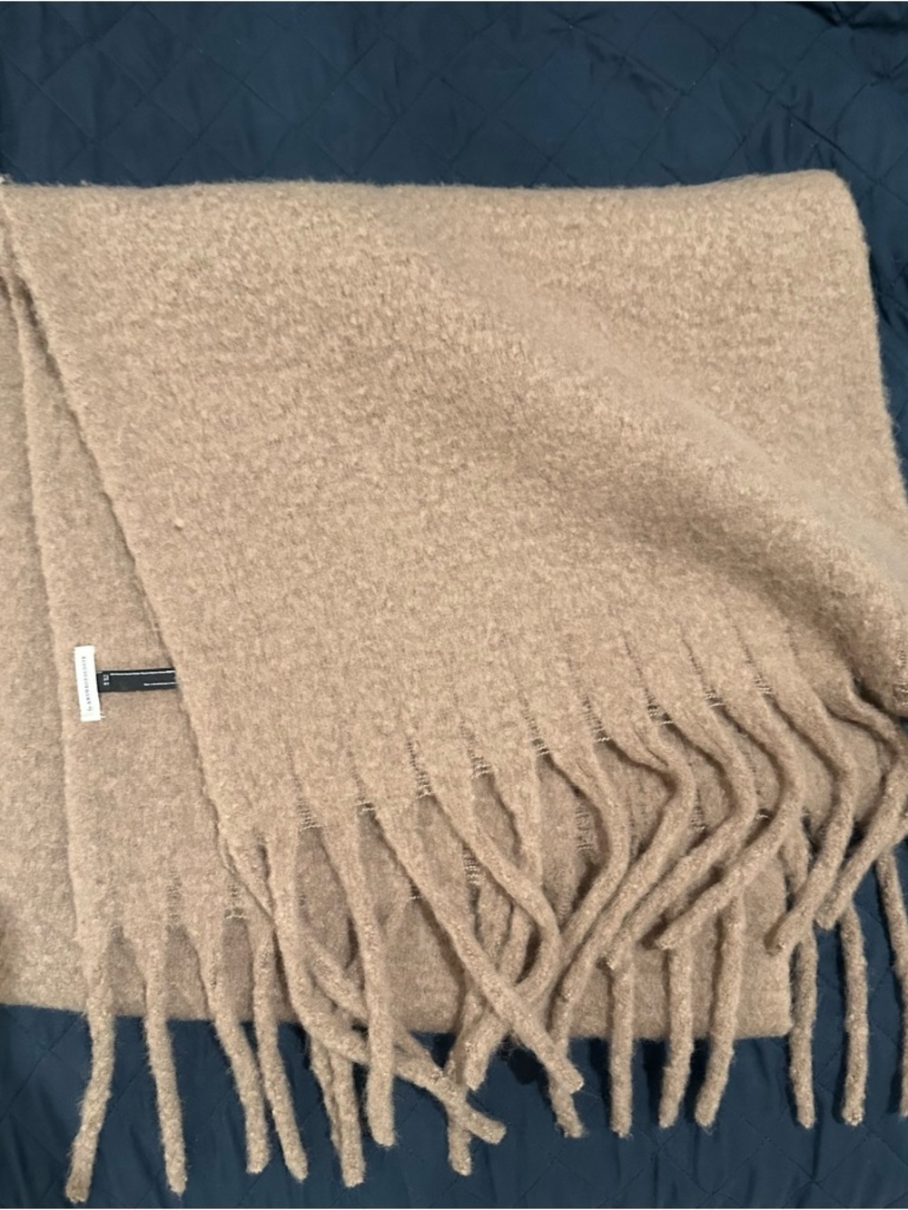 Anthropologie Camel Fringe Wrap Scarf